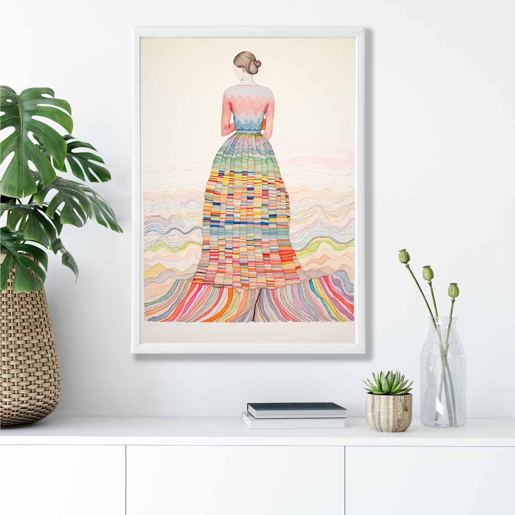 Kvinnlig Abstrakt Konsttryck Färgglad Design 8