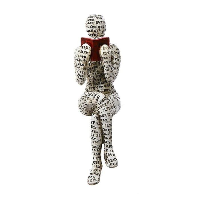 Kvinnlig Staty Ornament Läsande Dekoration 0