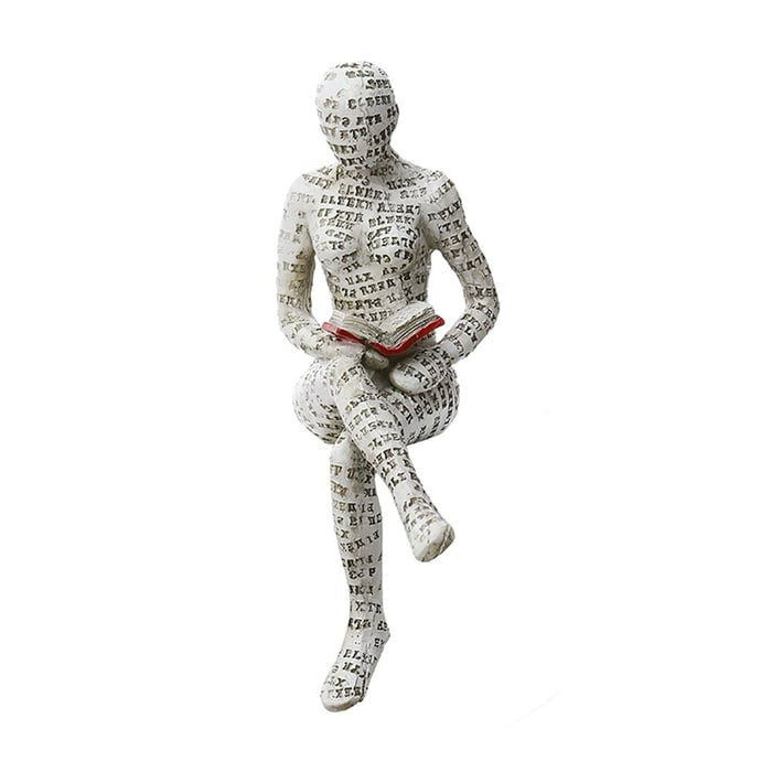 Kvinnlig Staty Ornament Läsande Dekoration 6