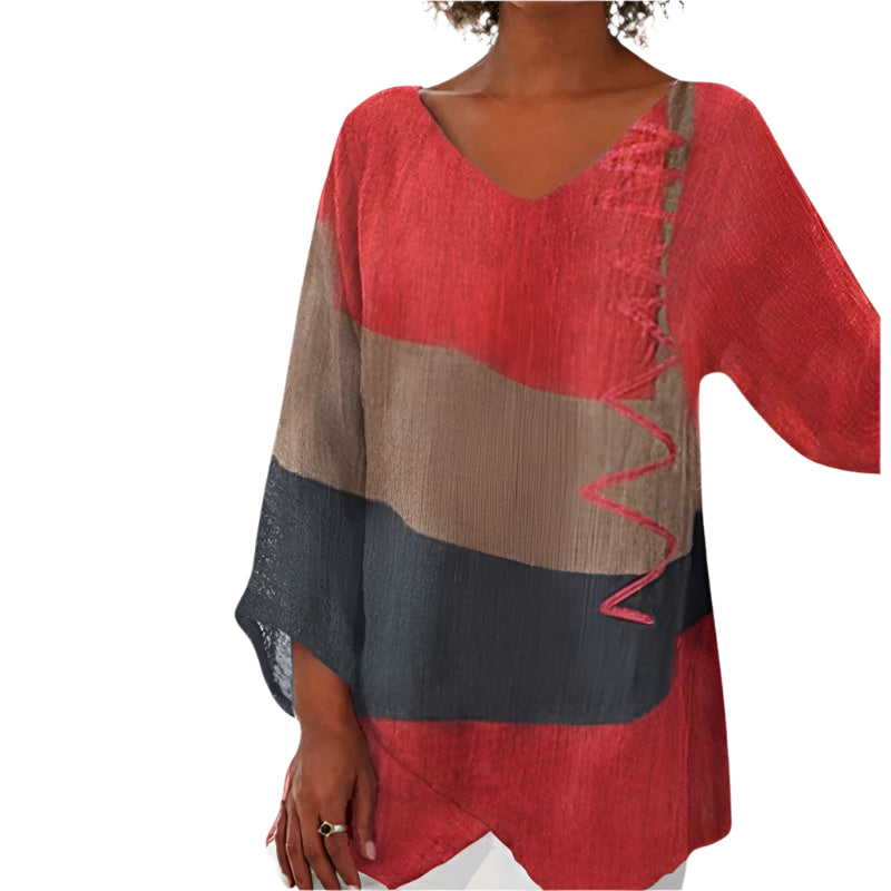 Kvinno Blus Flödig Modern Design 0