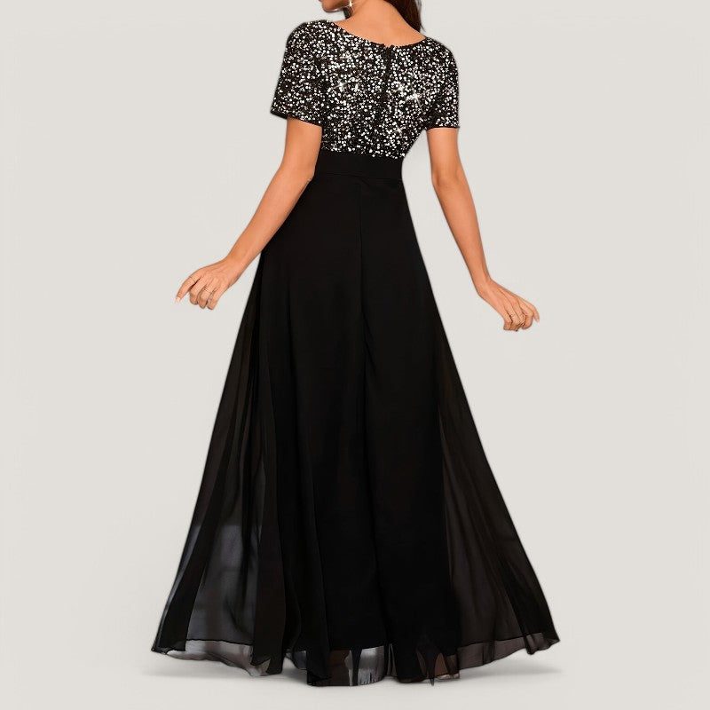 Kvinnors A-linjeformad Klänning med Paljetter 7