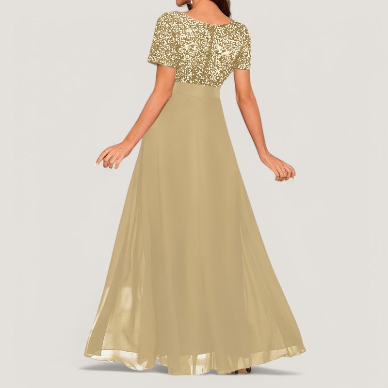 Kvinnors A-linjeformad Klänning med Paljetter 8