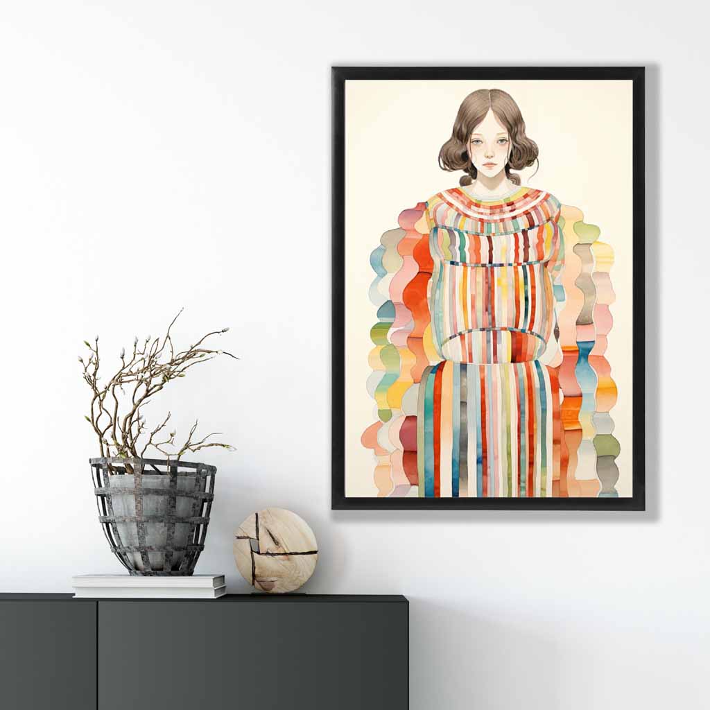 Kvinnors Abstrakt Konsttryck Färgglad Design 1