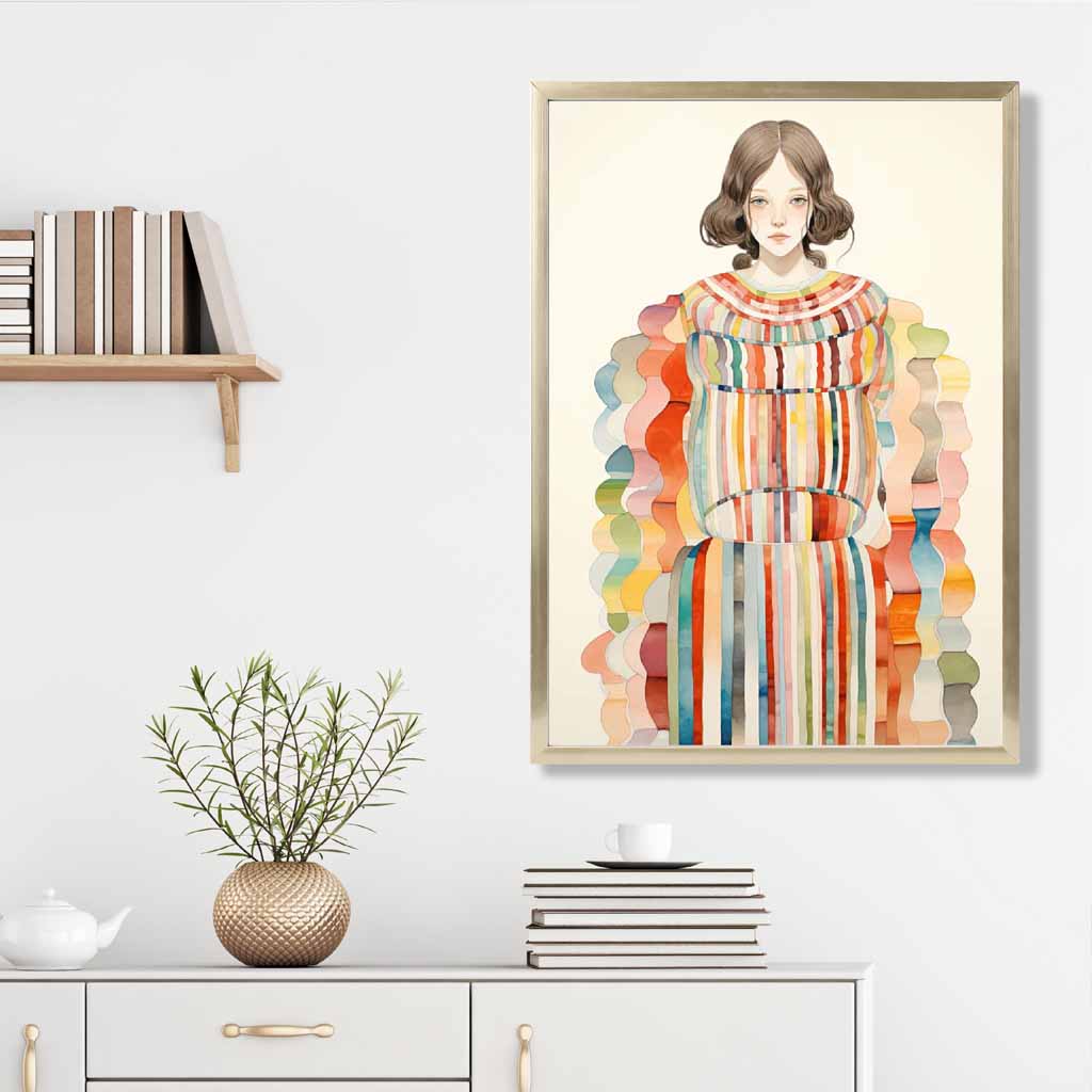Kvinnors Abstrakt Konsttryck Färgglad Design 3
