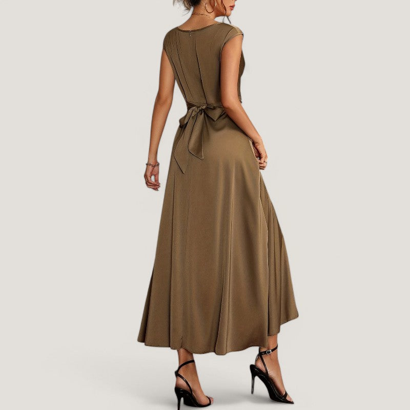 Kvinnors Aftonklänning Satin Utan Ärmar 4