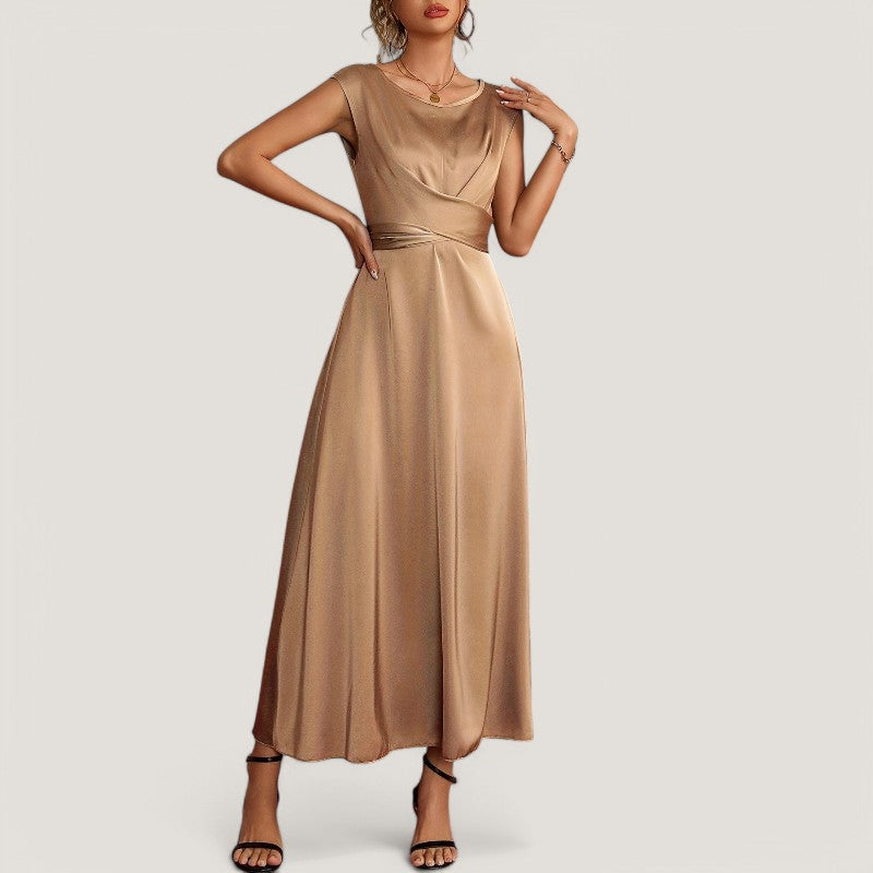 Kvinnors Aftonklänning Satin Utan Ärmar 5