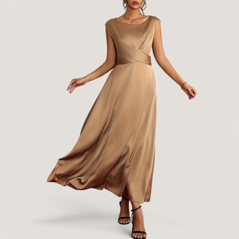 Kvinnors Aftonklänning Satin Utan Ärmar 6