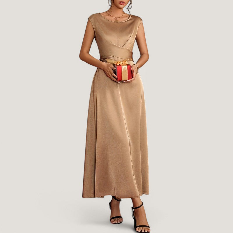 Kvinnors Aftonklänning Satin Utan Ärmar 7