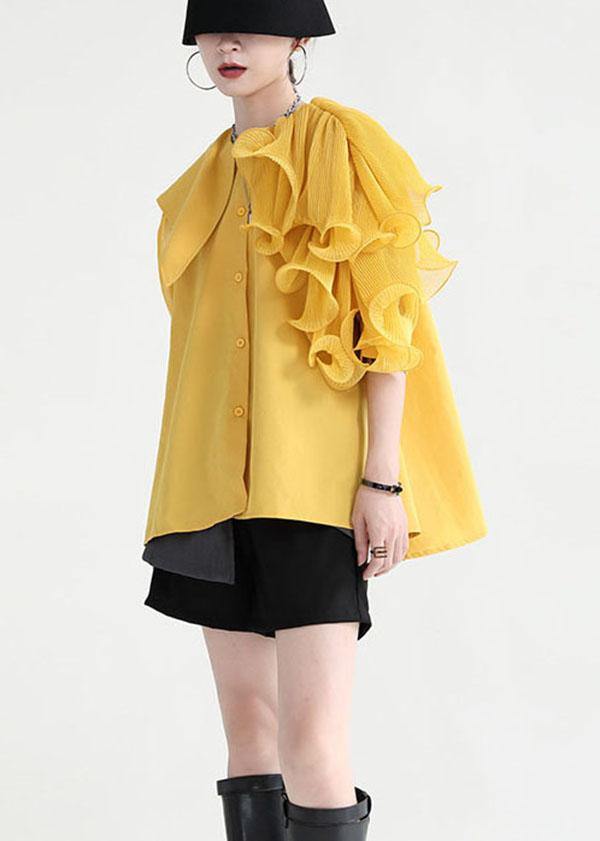 Kvinnors Asymmetrisk Blus i Grön Design 3