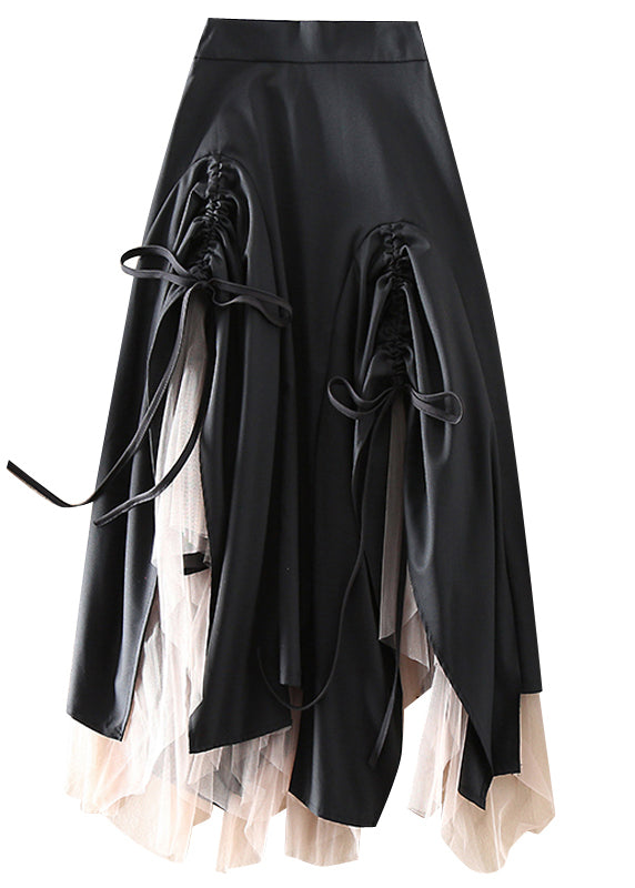 Kvinnors Asymmetrisk Tyllkjol med Dragsko för Vår och Sommar 4