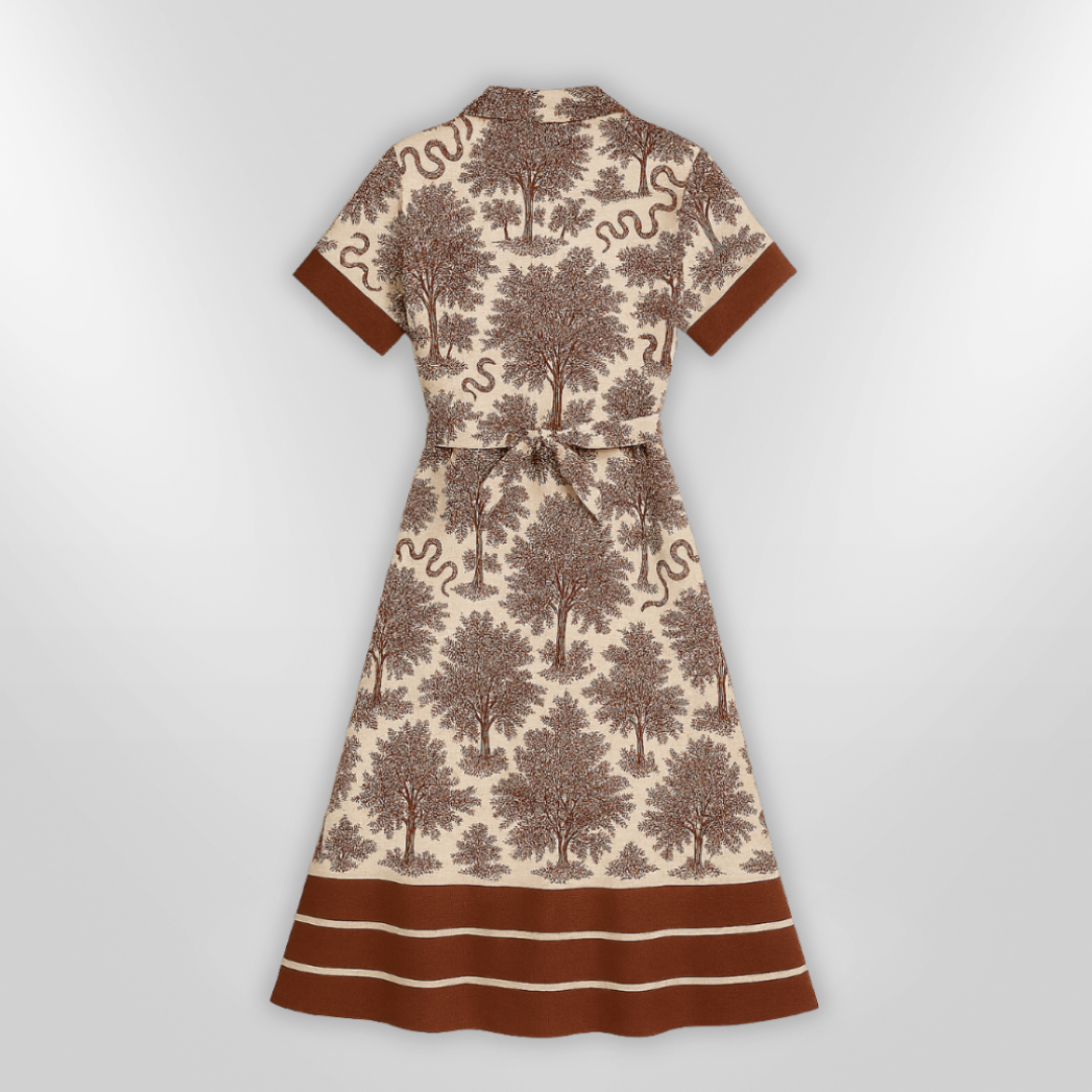 Kvinnors Avslappnad Klänning Med Naturinspirerat Mönster 4