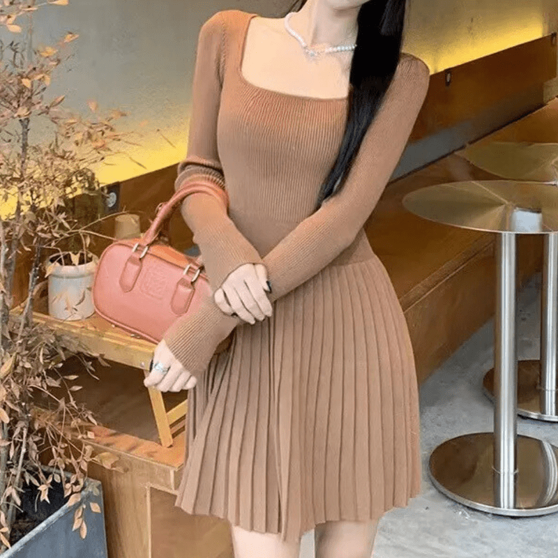 Kvinnors Avslappnad Klänning med Långa Ärmar i Viskos 4