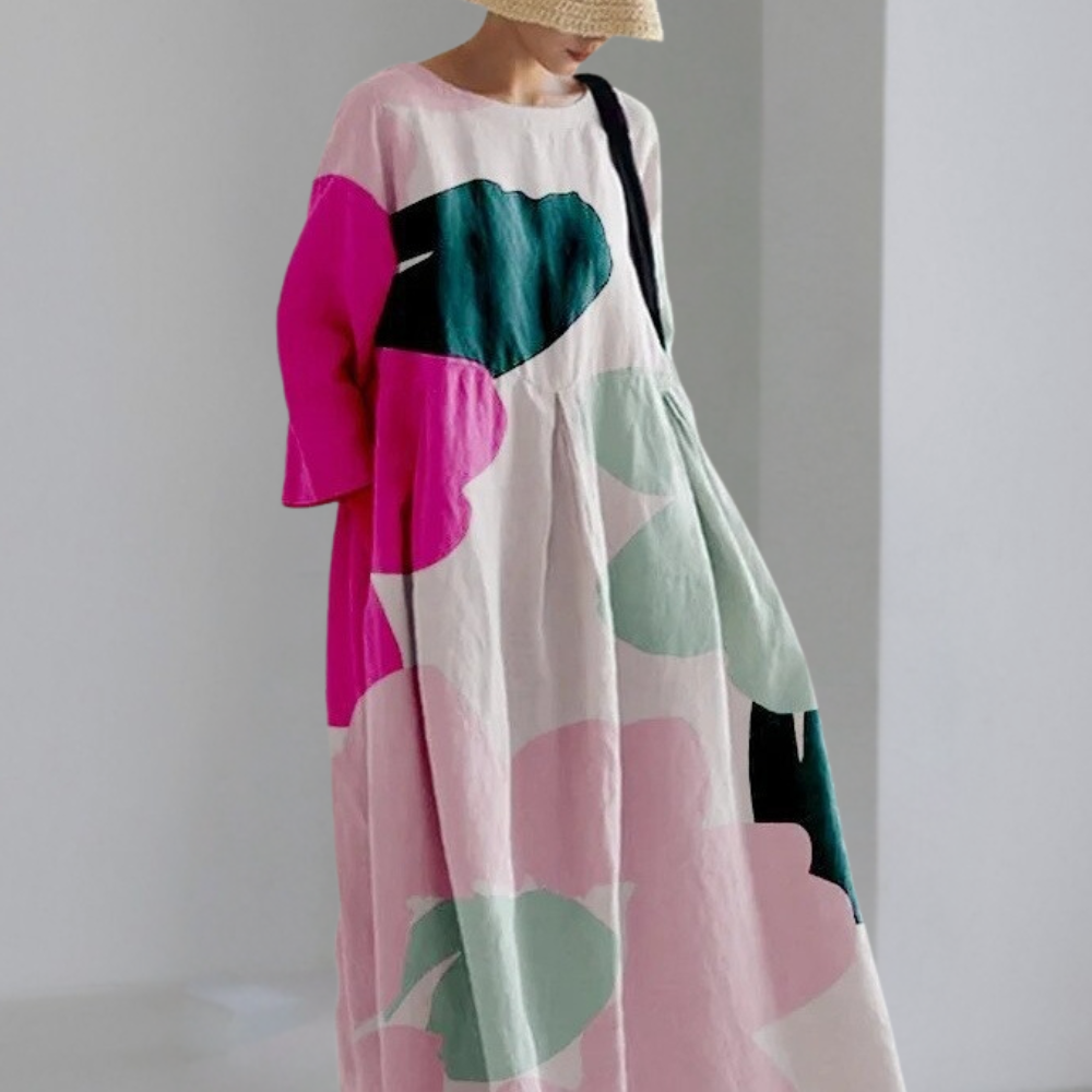 Kvinnors Avslappnad Klänning med Rund Halsringning 2