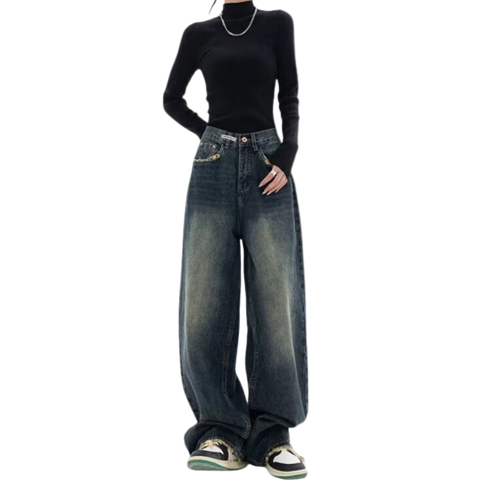 Kvinnors Baggy Jeans Boyfriend Fit 0