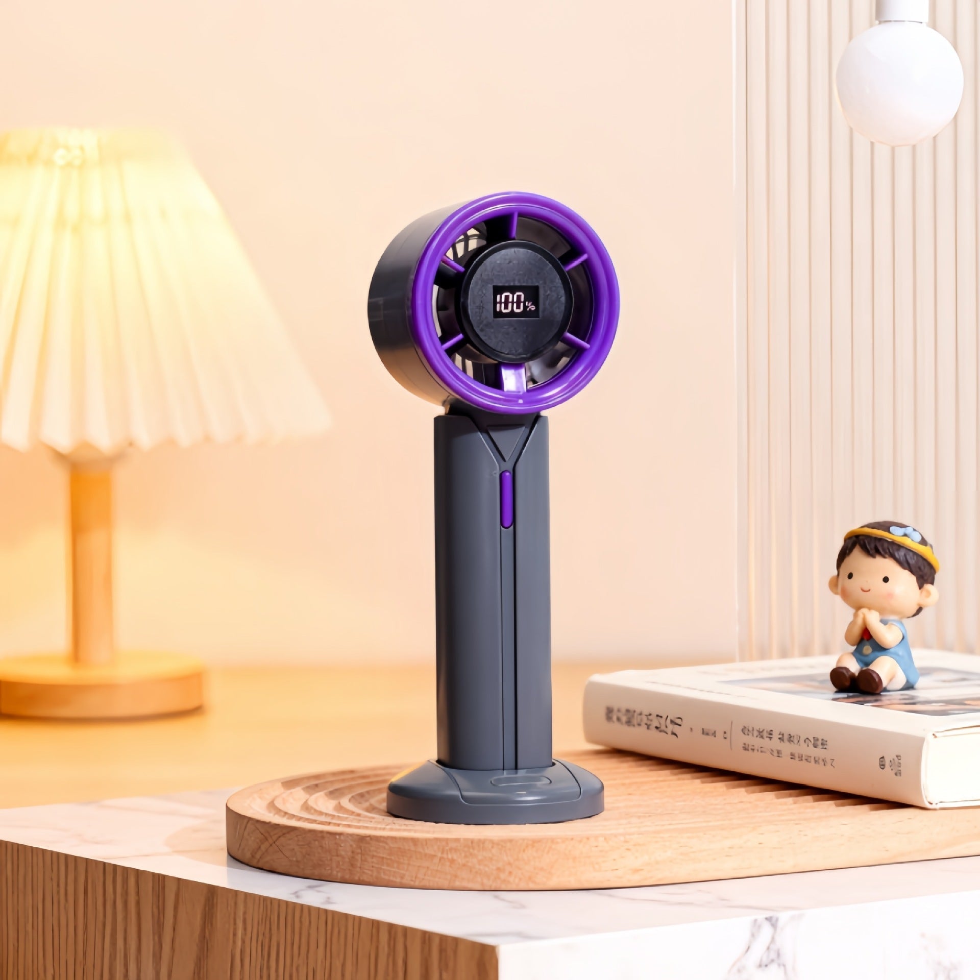 Kvinnors Bärbar Handfläkt med LCD-Skärm och Modern Design 6