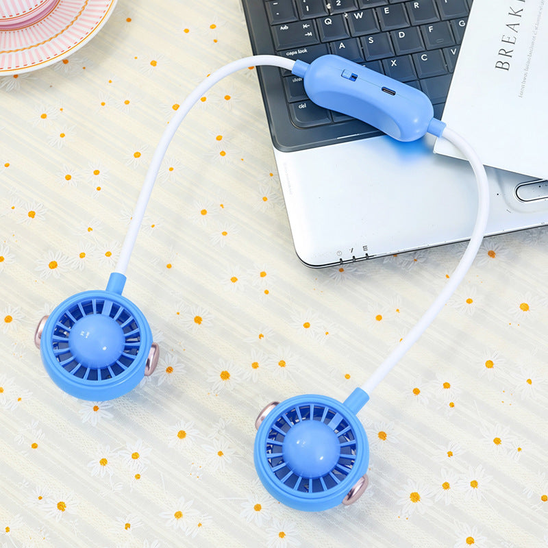 Kvinnors Bärbar USB-Halsfläkt Med Flexibel Hållare 0