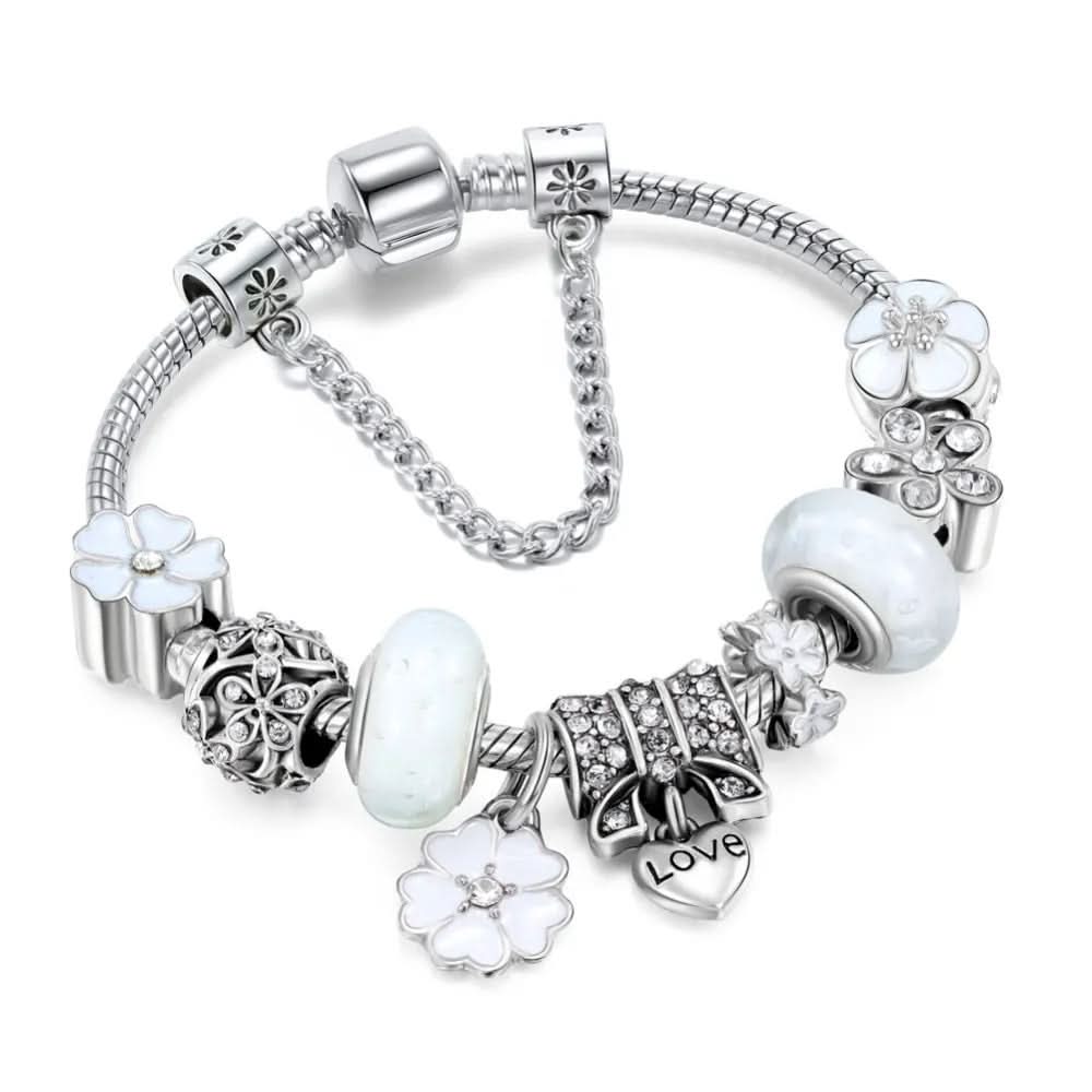 Kvinnors Berlockarmband Blommig Design 4