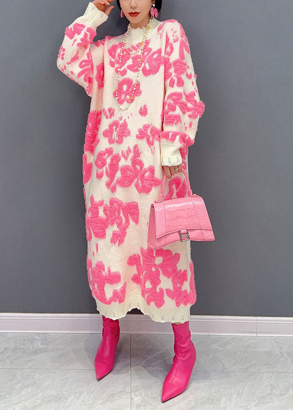 Kvinnors Blommig Klänning Hög Nacke 1