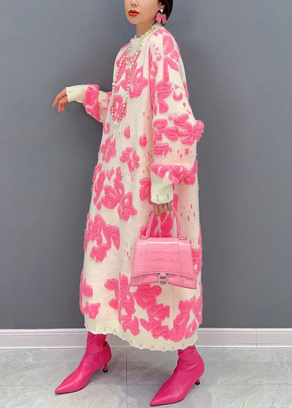 Kvinnors Blommig Klänning Hög Nacke 2