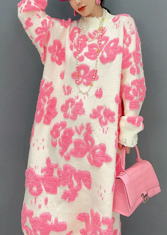 Kvinnors Blommig Klänning Hög Nacke 4