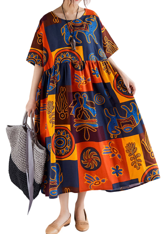 Kvinnors Blommig Sommarklänning Cinched Midja 0