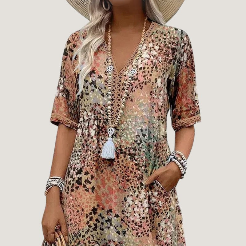 Kvinnors Bohémisk Klänning Lätt Flöde 1