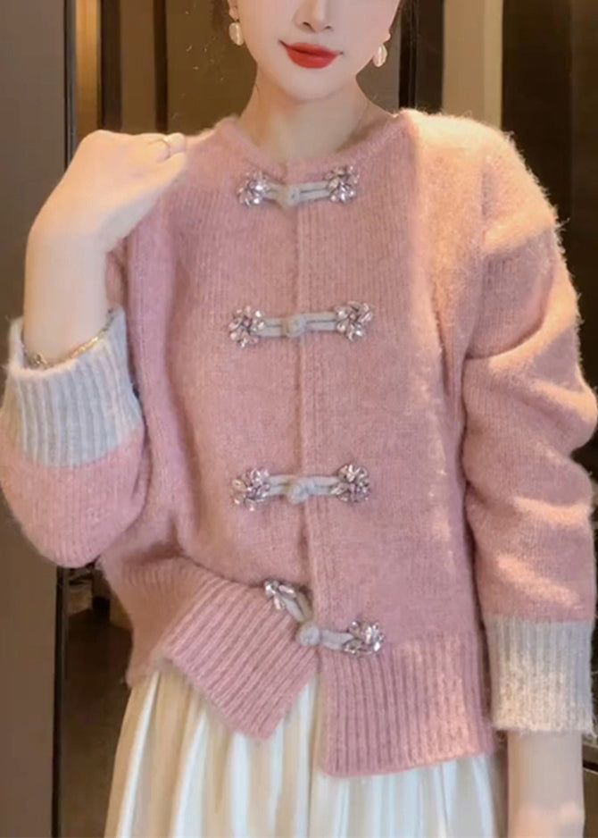 Kvinnors Cardigan O-halsad Med Knäppning 3