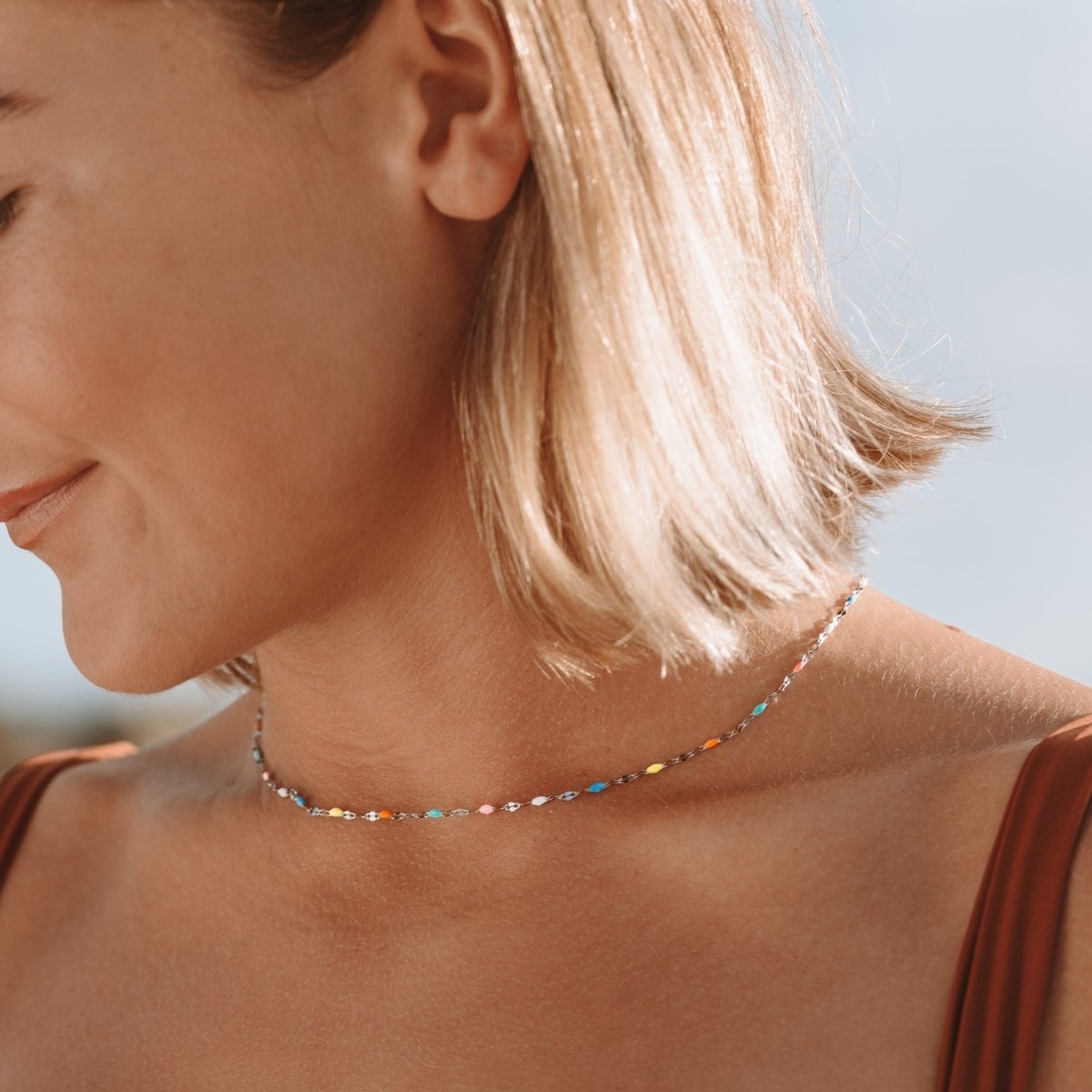 Kvinnors Choker Halsband Flerfärgad Design 4