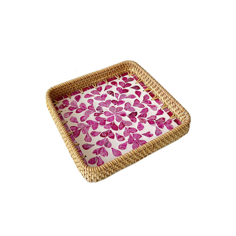 Kvinnors Dekorativa Korg med Blommönster för Förvaring och Inredning 0