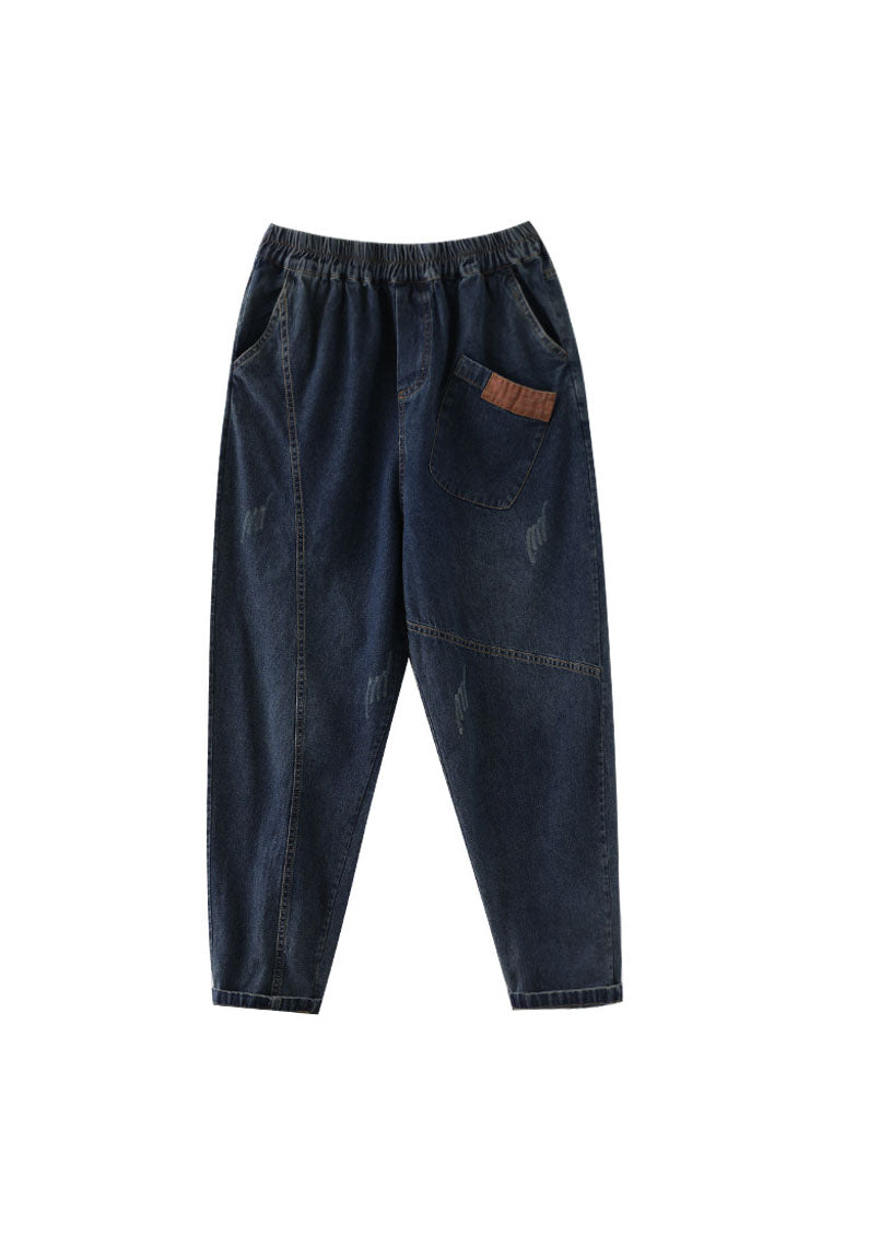 Kvinnors Denim Byxor med Elastisk Midja 3