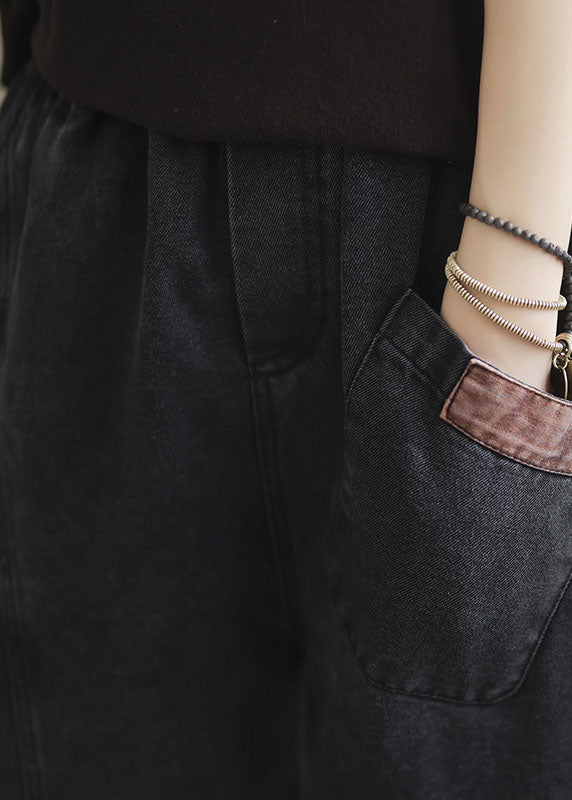 Kvinnors Denim Byxor med Elastisk Midja 4