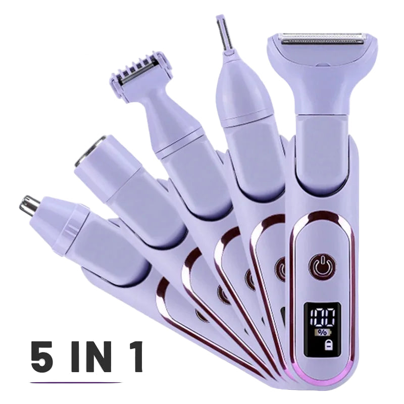 Kvinnors Elektrisk Rakapparat Multifunktionell 5 i 1 med LCD-Skärm 0