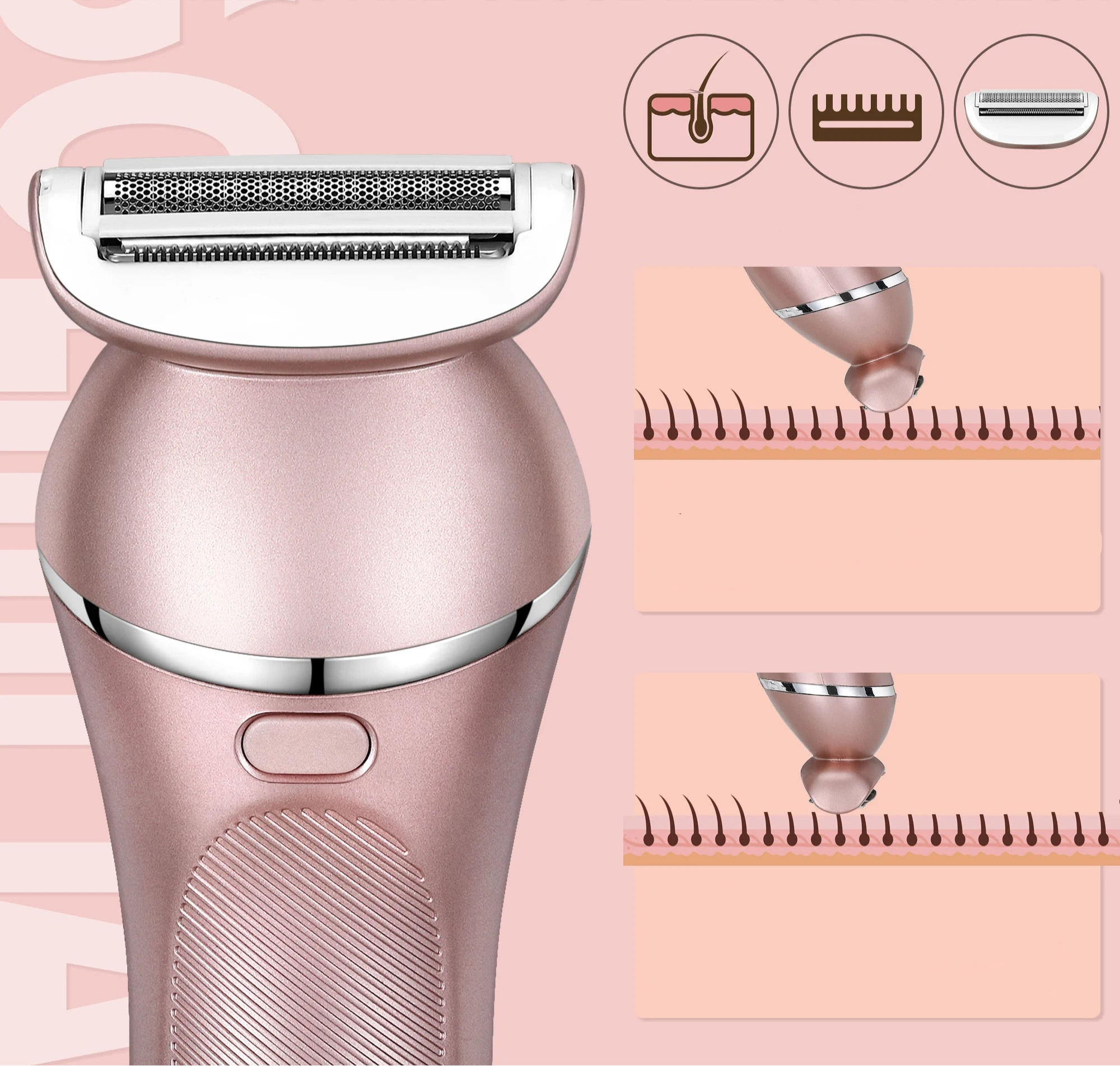 Kvinnors Elektriska Epilator 3-i-1 för Ben, Armar och Bikinilinje 2