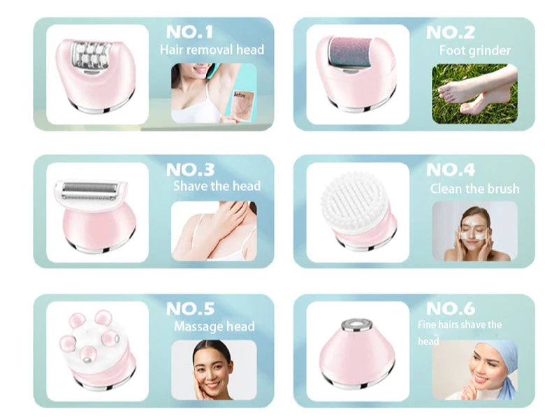 Kvinnors Elektriska Epilator Multifunktionell Design Vattentålig 3