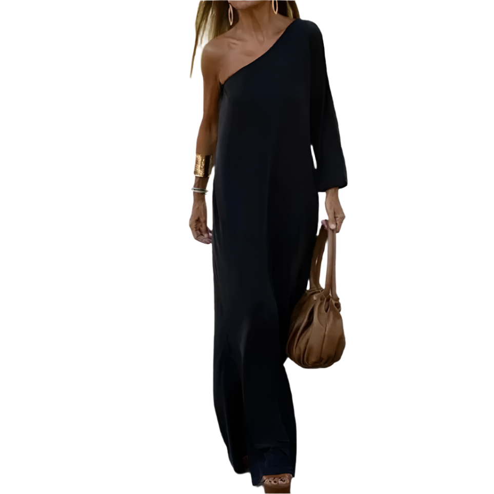 Kvinnors Enaxlad Klänning Flödande Design 0