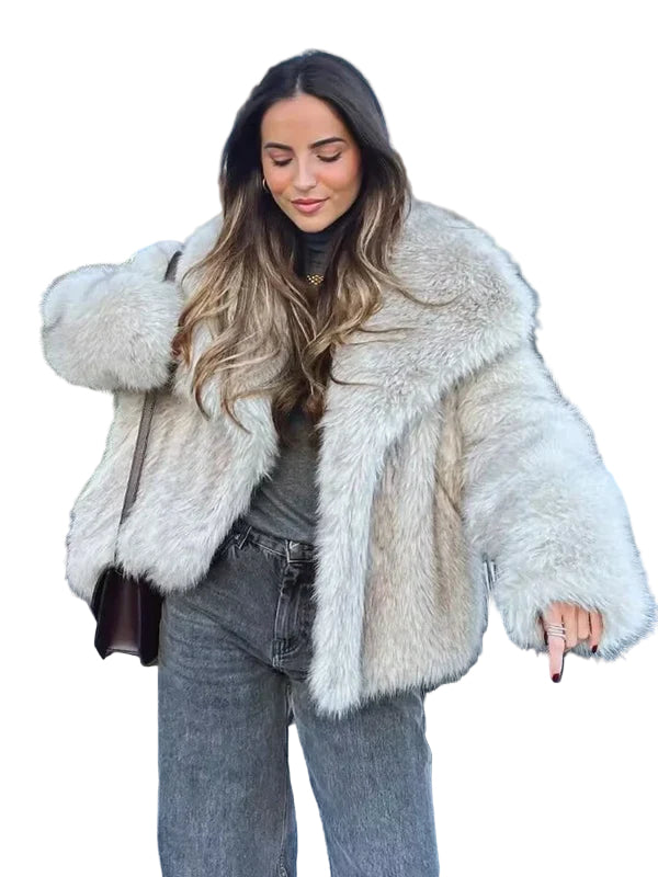 Kvinnors Fuskpälsjacka Trendig 0