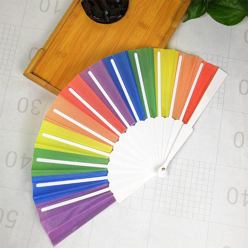 Kvinnors Handfläkt med Färgglad Konstnärlig Design 6