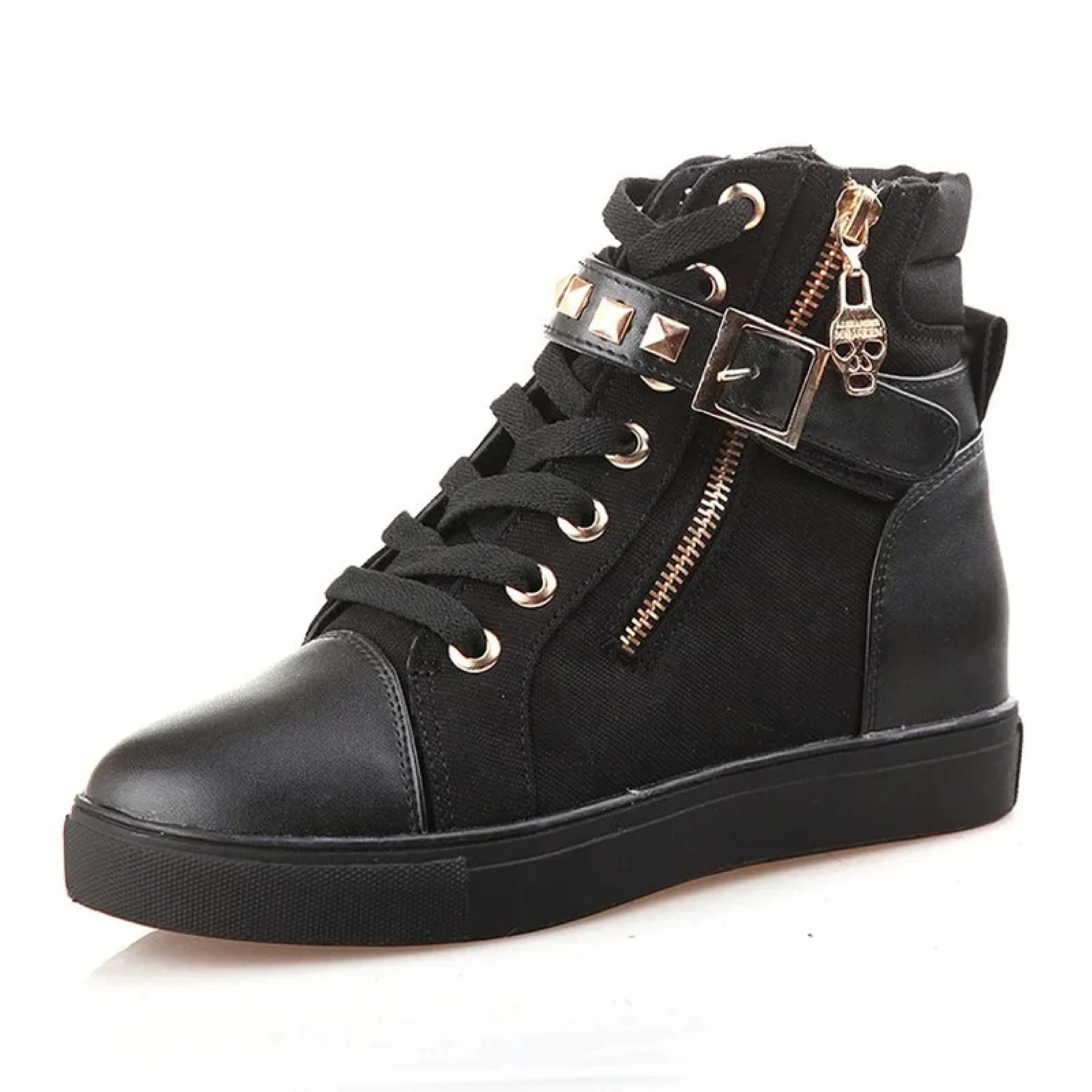 Kvinnors High Top Sneakers med Dragkedja 4