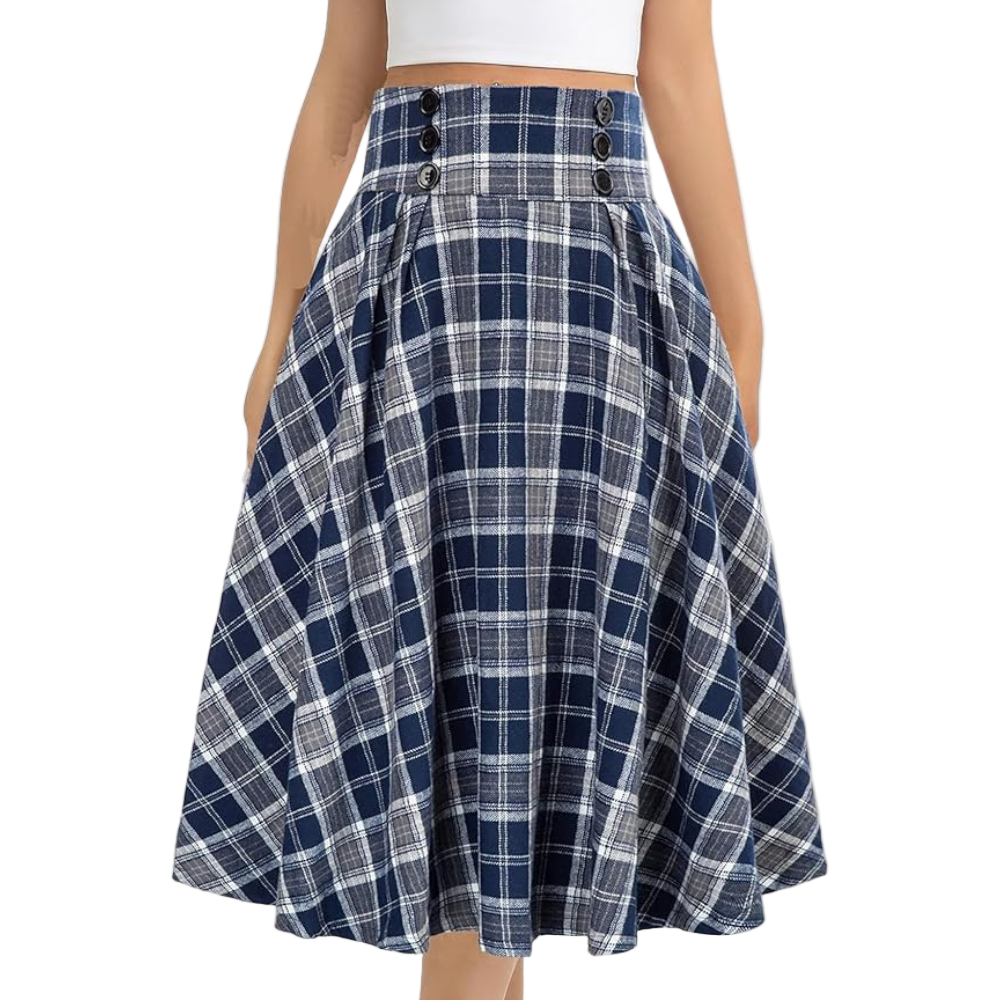 Kvinnors Högmidjad A-linje Nederdel Ternet 1