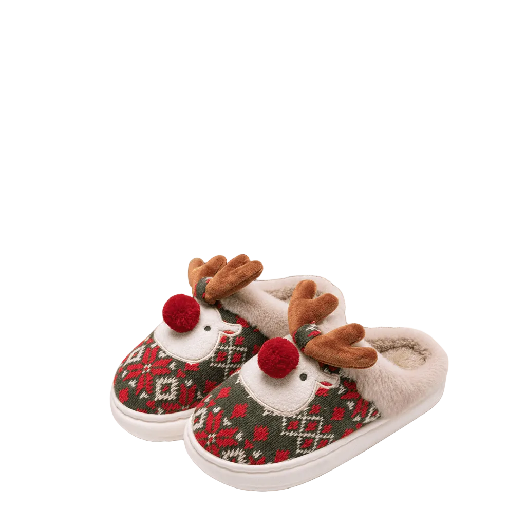 Kvinnors Julhustofflor med Broderad Design 0
