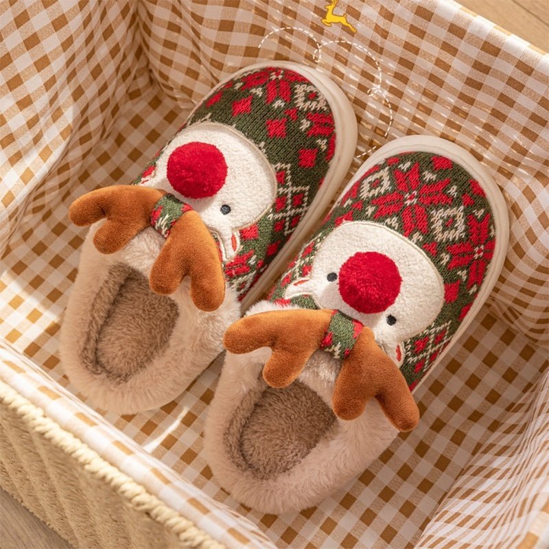Kvinnors Julhustofflor med Broderad Design 3