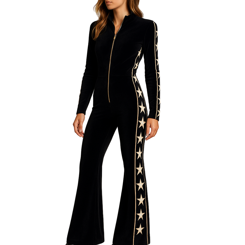 Kvinnors Jumpsuit Stjärntryck Breda Ben 0