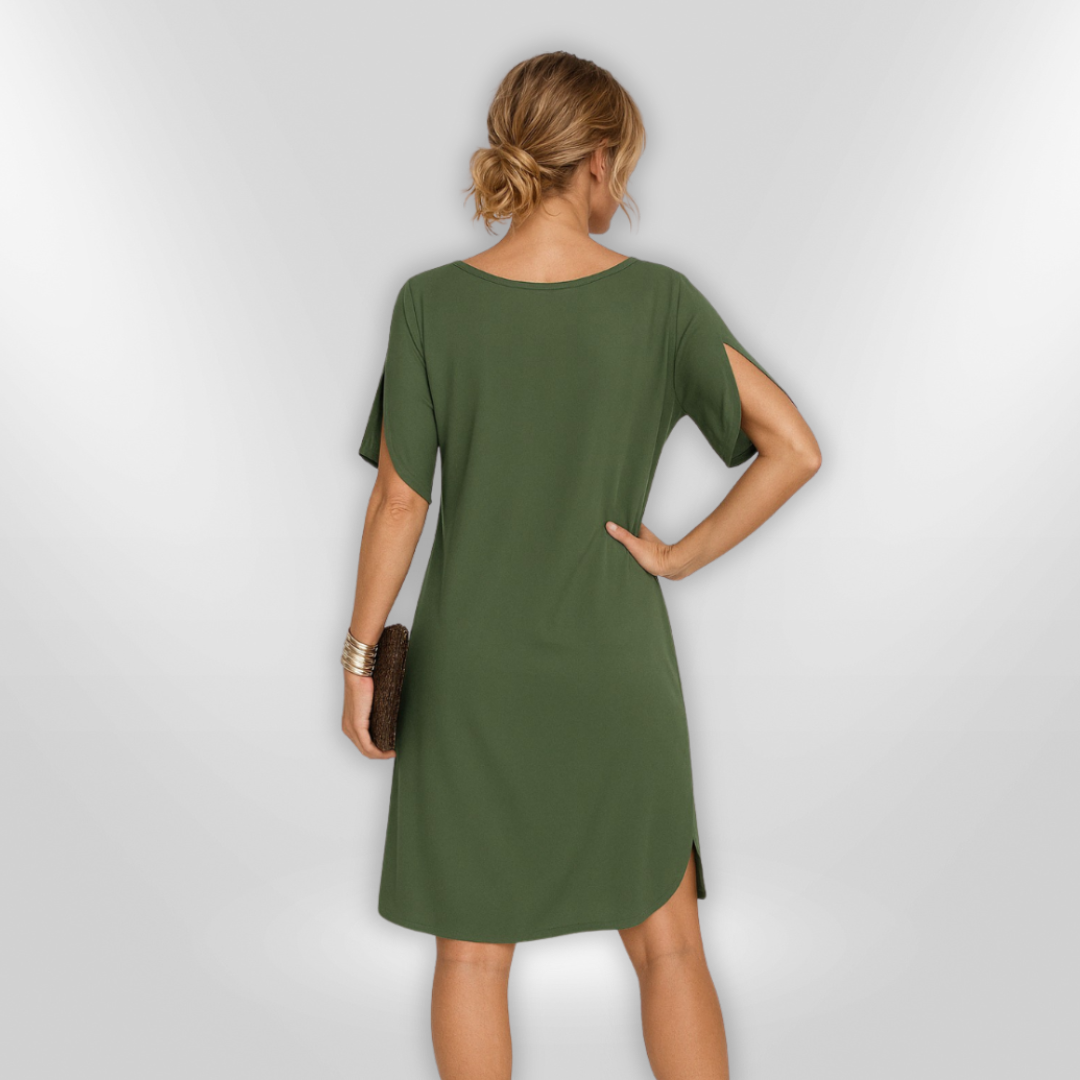 Kvinnors Klänning Flödande V-ringning Mjuk Lättvävd 2