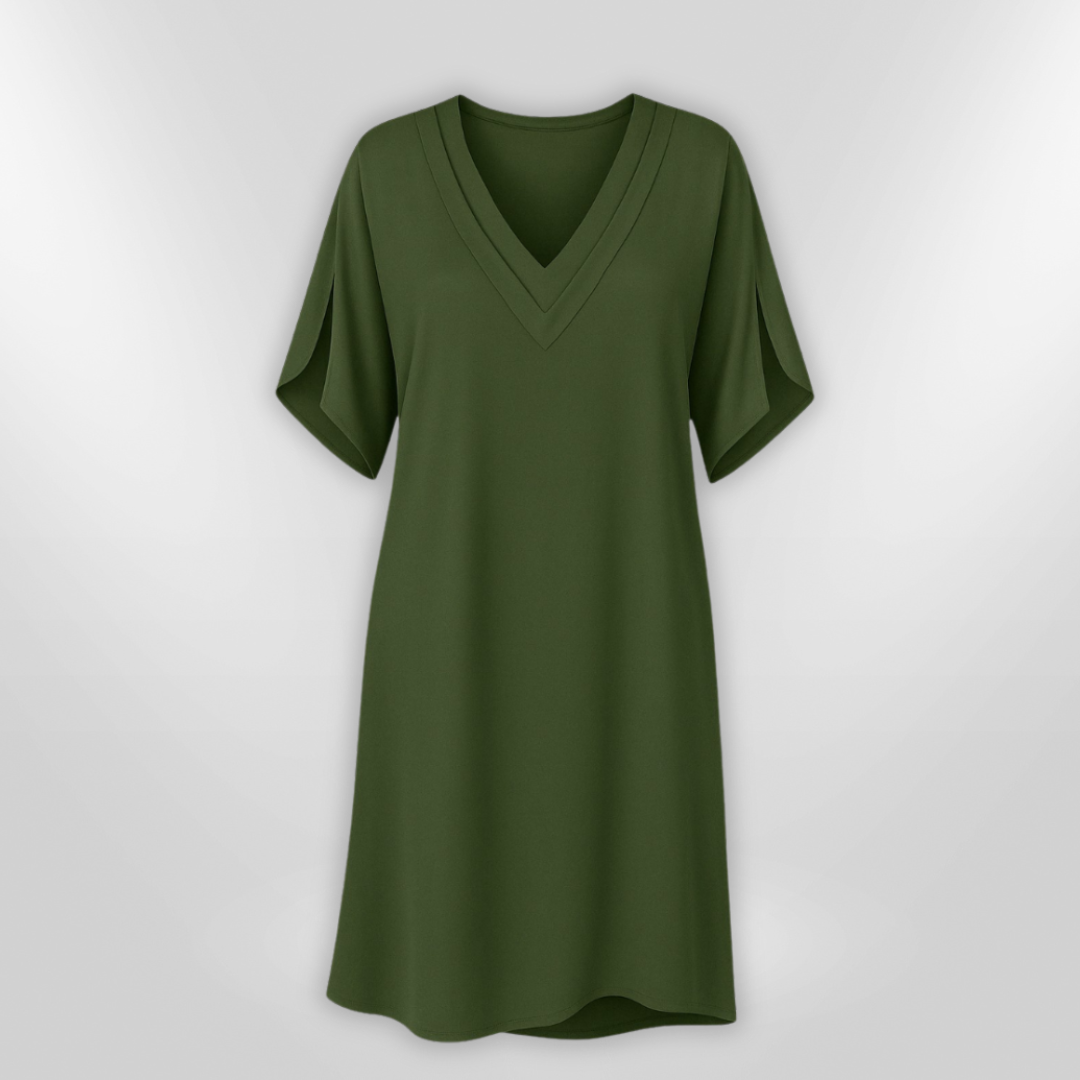 Kvinnors Klänning Flödande V-ringning Mjuk Lättvävd 3