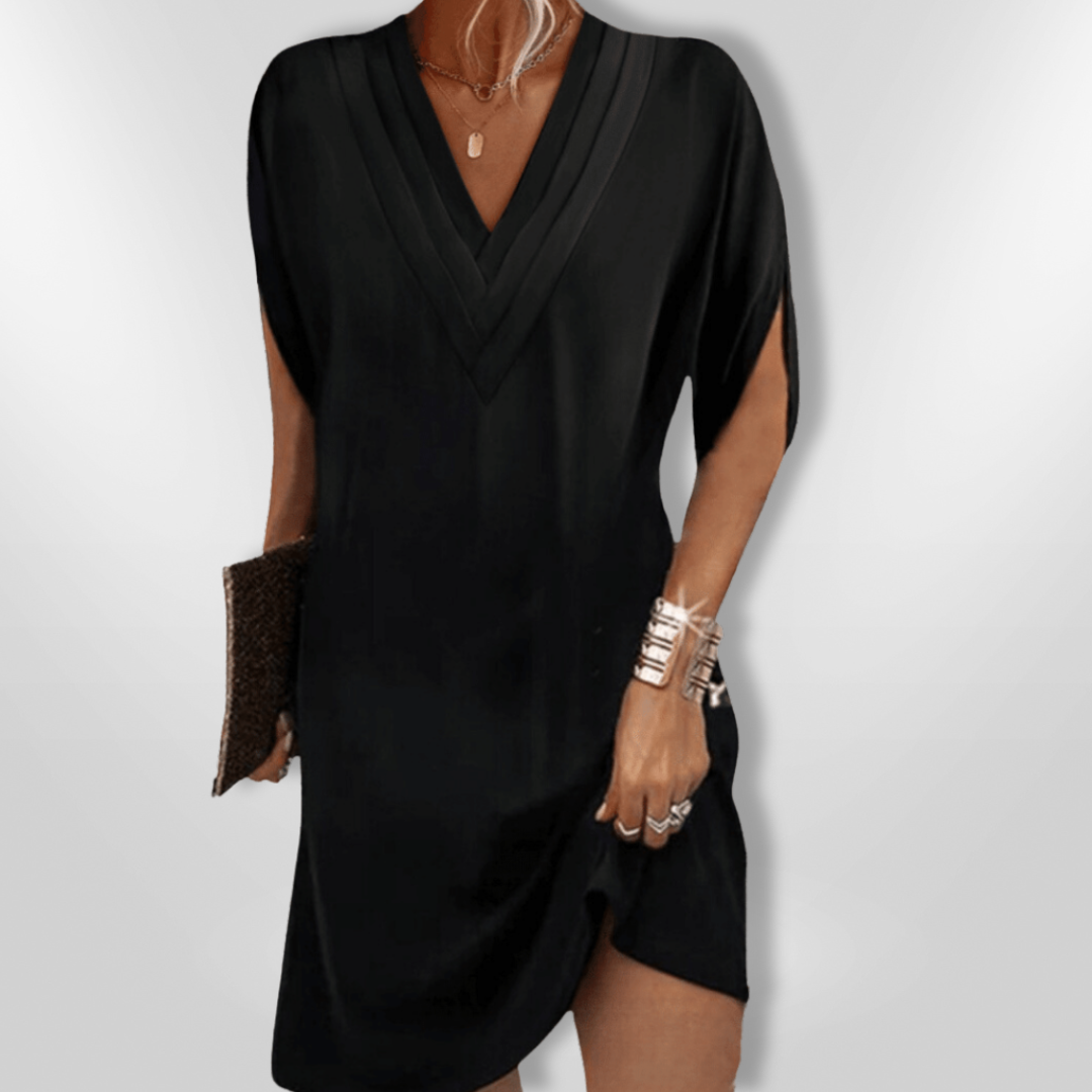 Kvinnors Klänning Flödande V-ringning Mjuk Lättvävd 5