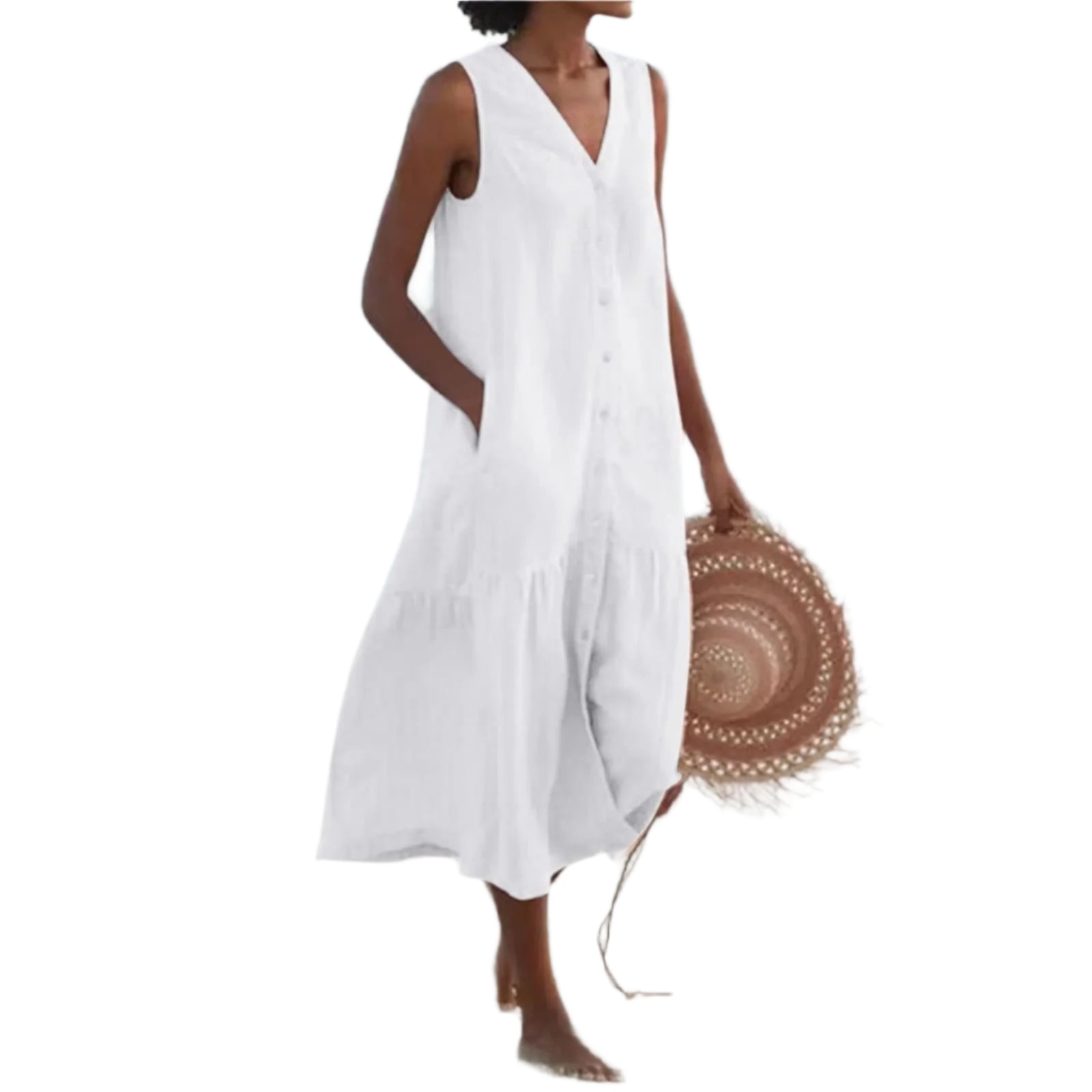 Kvinnors Klänning V-Ausschnitt Modern Design Lätt Material 0
