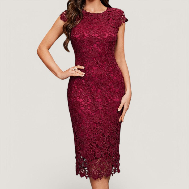 Kvinnors Klänning i Spets Utan Ärmar 4