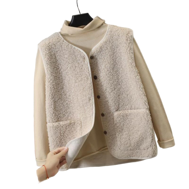 Kvinnors Knytväst i Lammull för Vinter 2