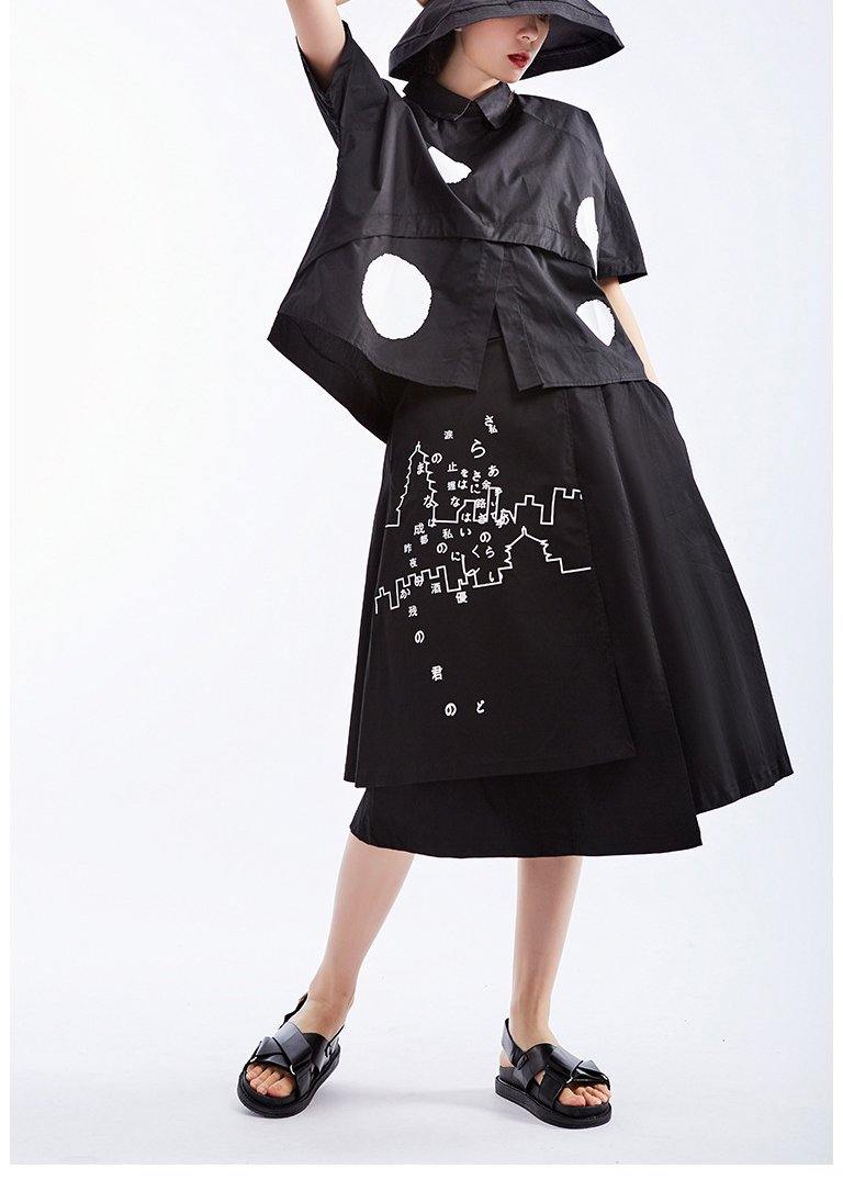 Kvinnors Kortärmad Skjorta Prickig Avslappnad Stil 2