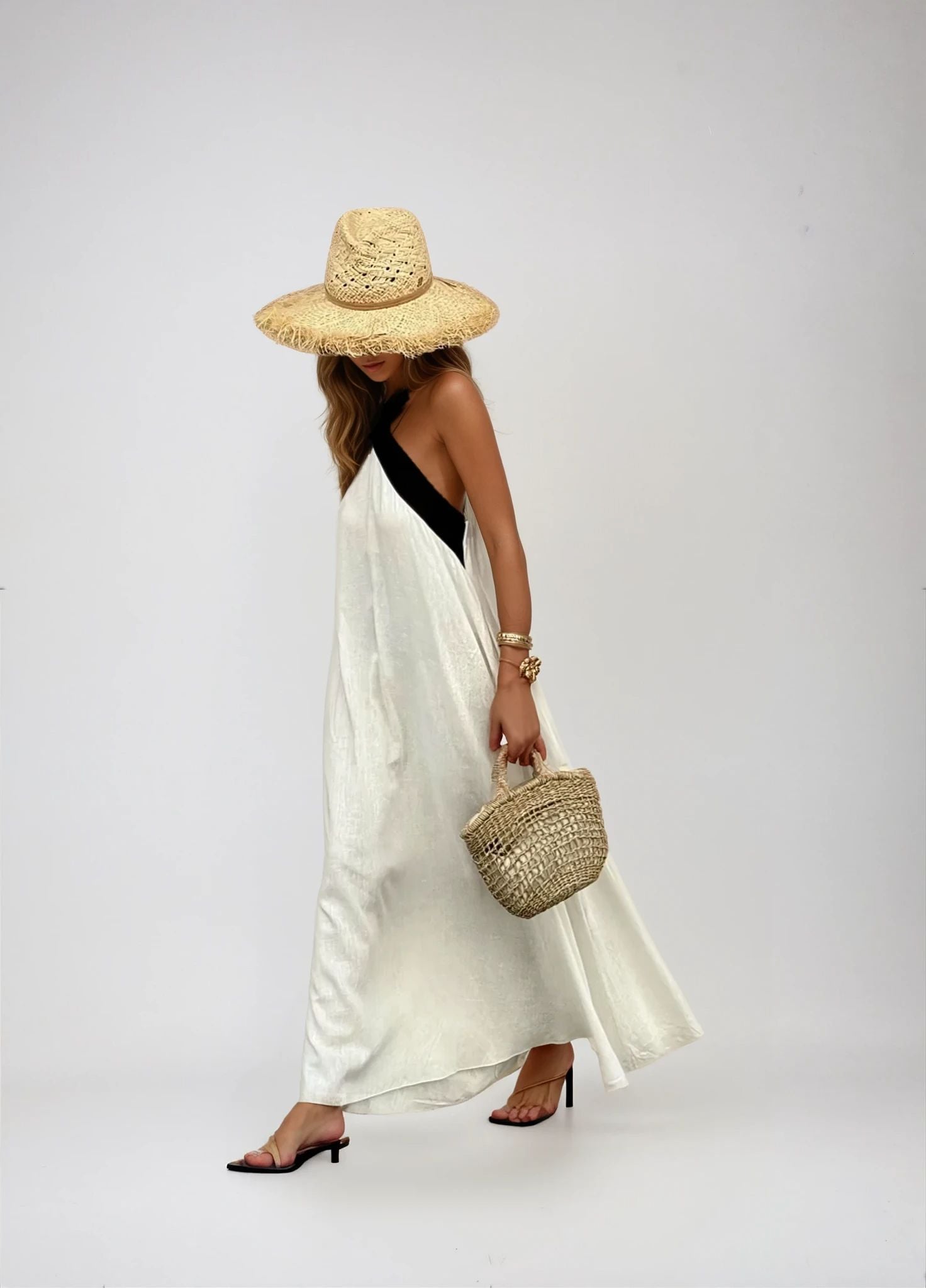 Kvinnors Lång Klänning Med Crossover Halsringning 2